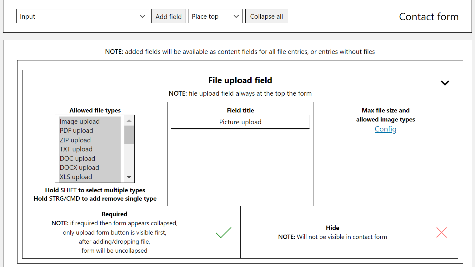 Different File Types Upload Form