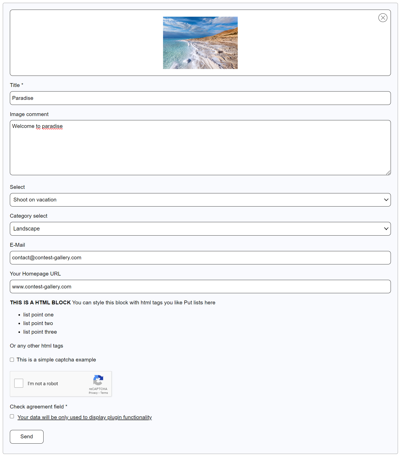 Upload form Upload form
