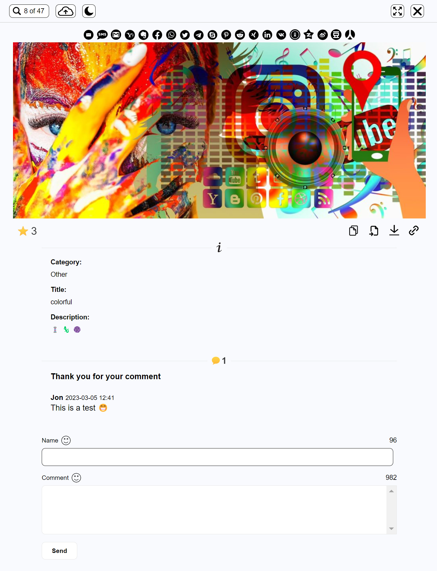 Vote, comment and social share Vote, comment and social share