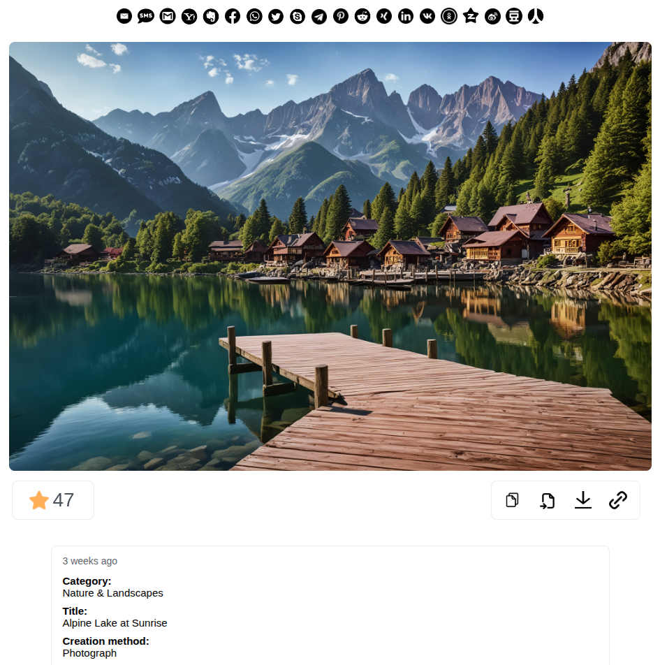 Dedicated Contest Gallery entry landing page with photograph rating sharing controls entry details and navigation
