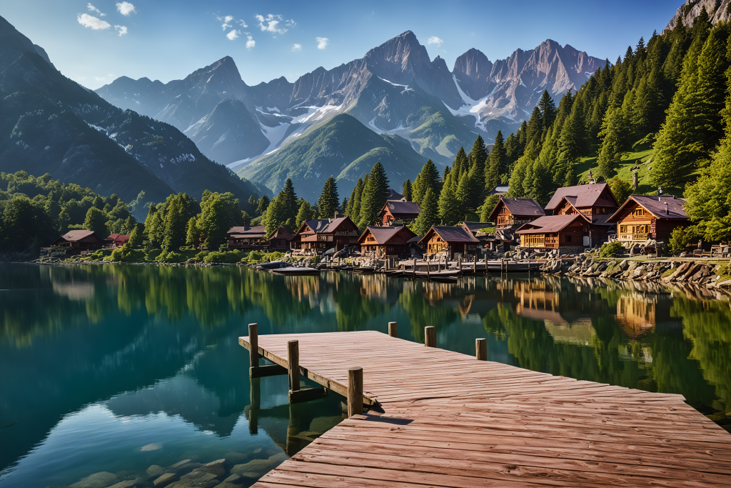 Alpine Lake at Sunrise